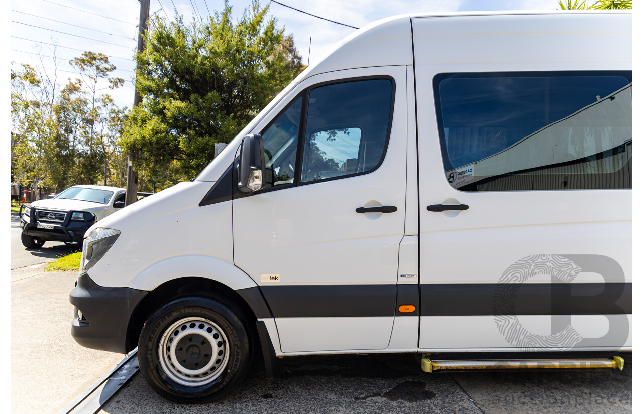 10/2014 Mercedes-Benz Sprinter 316CDI Extra Long High Roof (RWD) 906 MY14 3d Van Arctic White Turbo Diesel 2.1L - 7 Seater Custom Wheelchair Lift