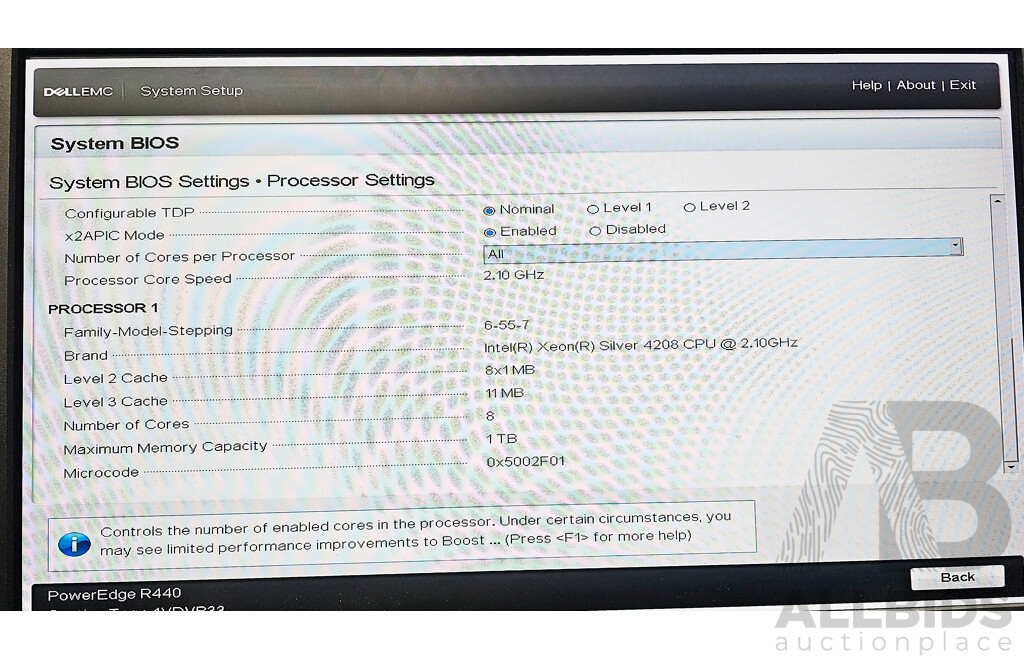 Dell EMC PowerEdge R440 Intel Xeon SILVER (4208) 2.10GHz-3.20GHz 8-Core CPU 1RU Server W/ 96GB DDR4