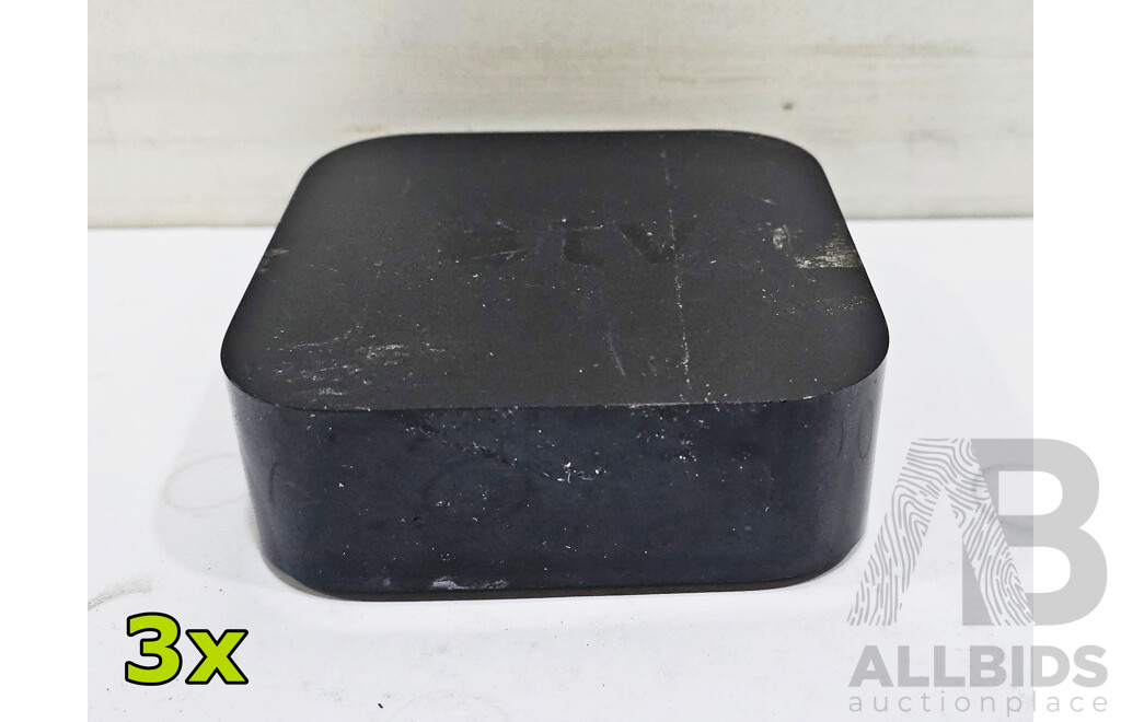 Apple TV (A1625) 4th Generation HD Media Streamer - Lot of Three