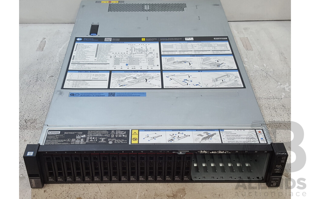 Lenovo (7X06) ThinkSystem SR650 Intel Xeon GOLD (5215) 2.50GHz-3.40GHz 10-Core CPU 2RU Server w/ 128GB DDR4