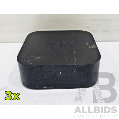 Apple TV (A1625) 4th Generation HD Media Streamer - Lot of Three