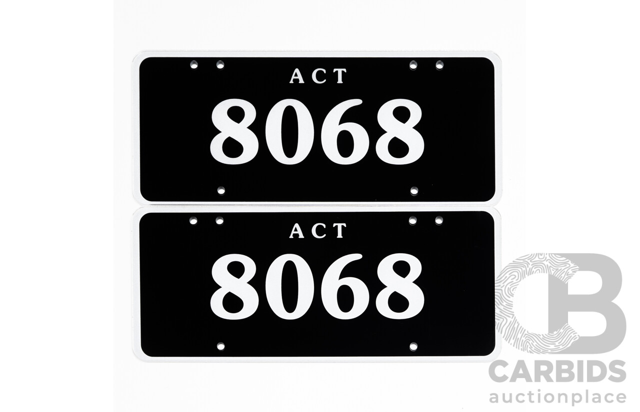 ACT 4-Digit Number Plate - 8068