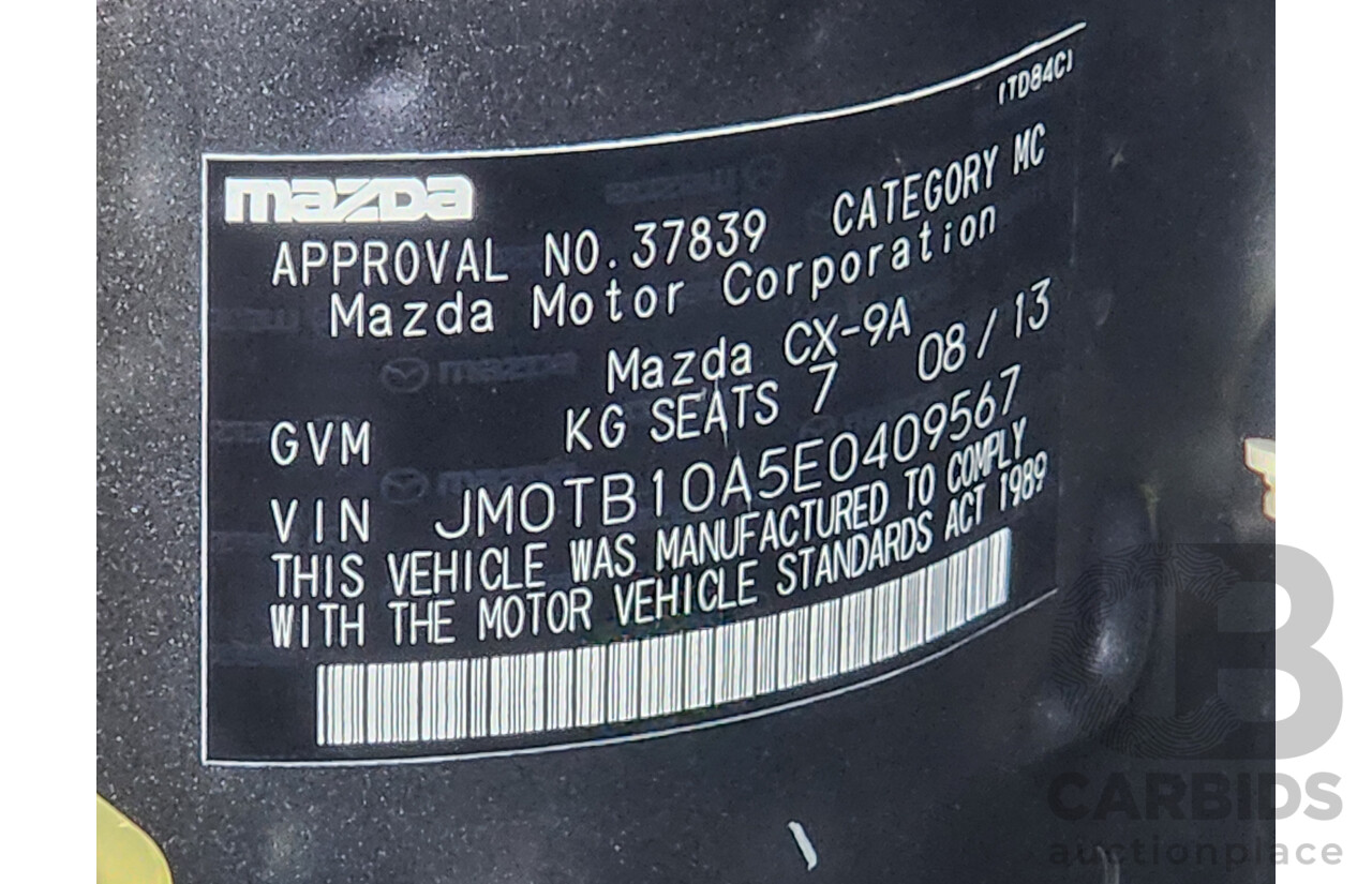 8/2013 Mazda Cx-9 Grand Touring MY13 4d Wagon Grey 3.7L
