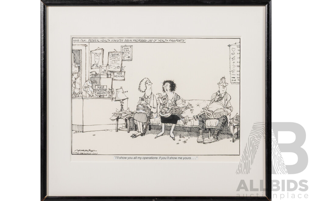 Len Norris, (20th Century, Canadian, 1913-1997), No Smoking..., I'll Show You... & a Lovely Pub?, Trio of Framed Original Vancouver Sun Cartoon Prints, 35 x 40 cm (frames) (3)