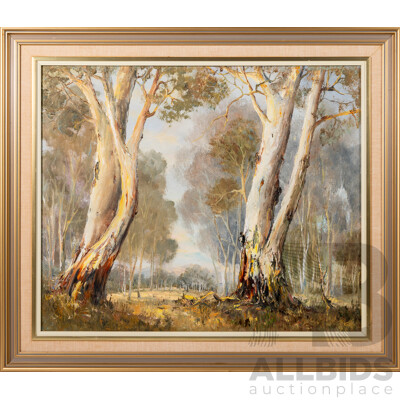 Nan Rogers, (20th Century, Australian), Typical Australia, Original Oil on Canvas Board Panel, 64 x 74 cm (frame)