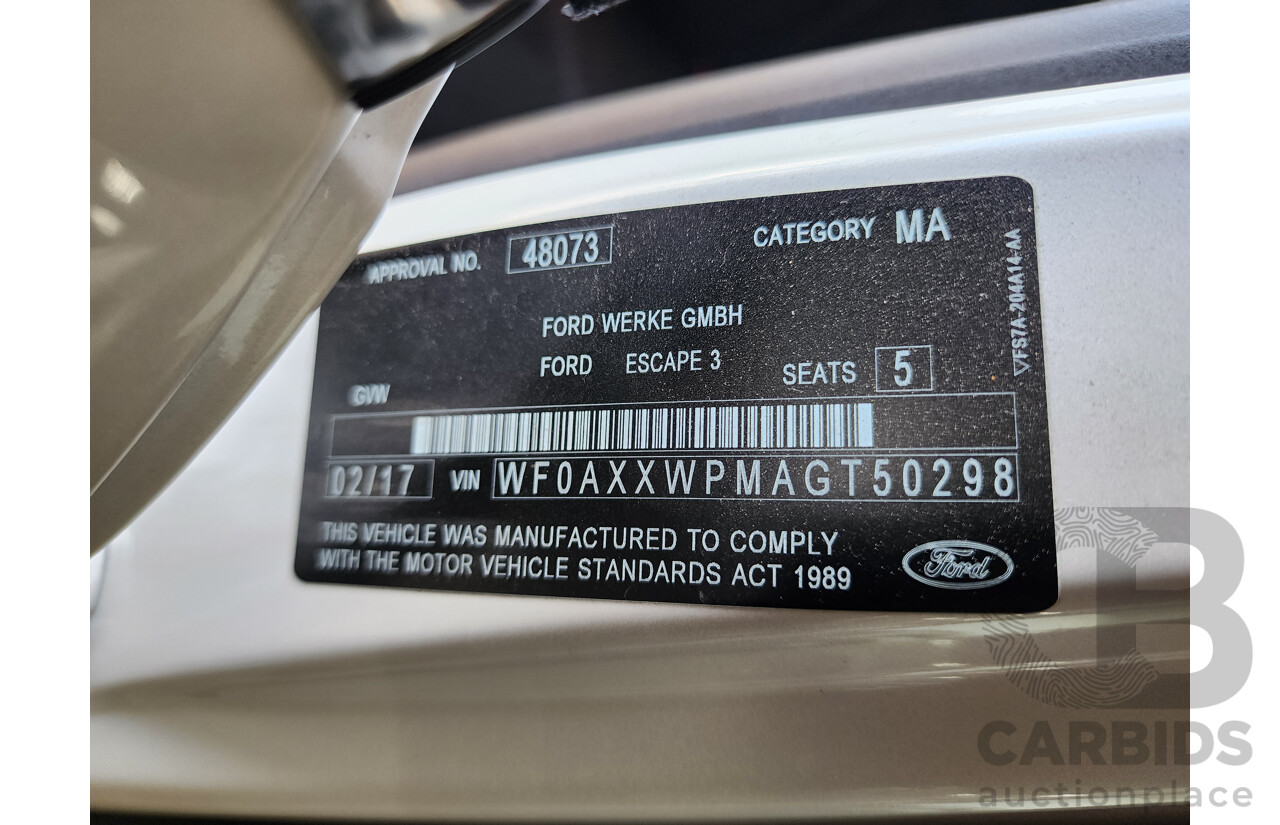 2/2017 Ford Escape ZG Trend 4d Wagon White 1.5L