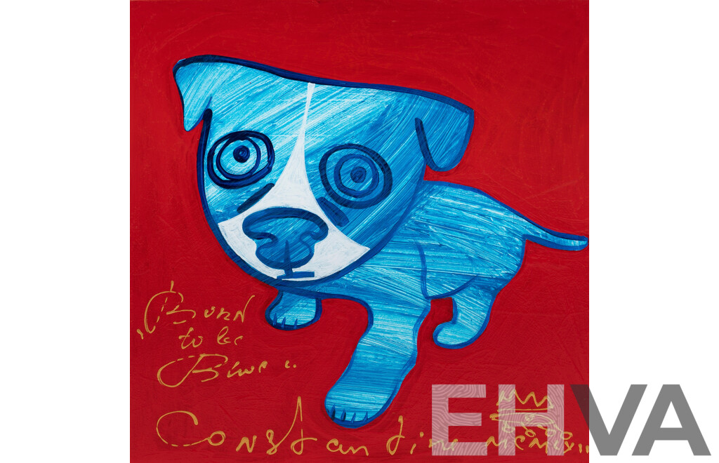 POPOV, Constantine (Swiss/Australian b.1962) 'Born to be Blue,' 2022. Acrylic on Board 