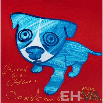 POPOV, Constantine (Swiss/Australian b.1962) 'Born to be Blue,' 2022. Acrylic on Board 