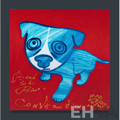 POPOV, Constantine (Swiss/Australian b.1962) 'Born to be Blue,' 2022. Acrylic on Board 