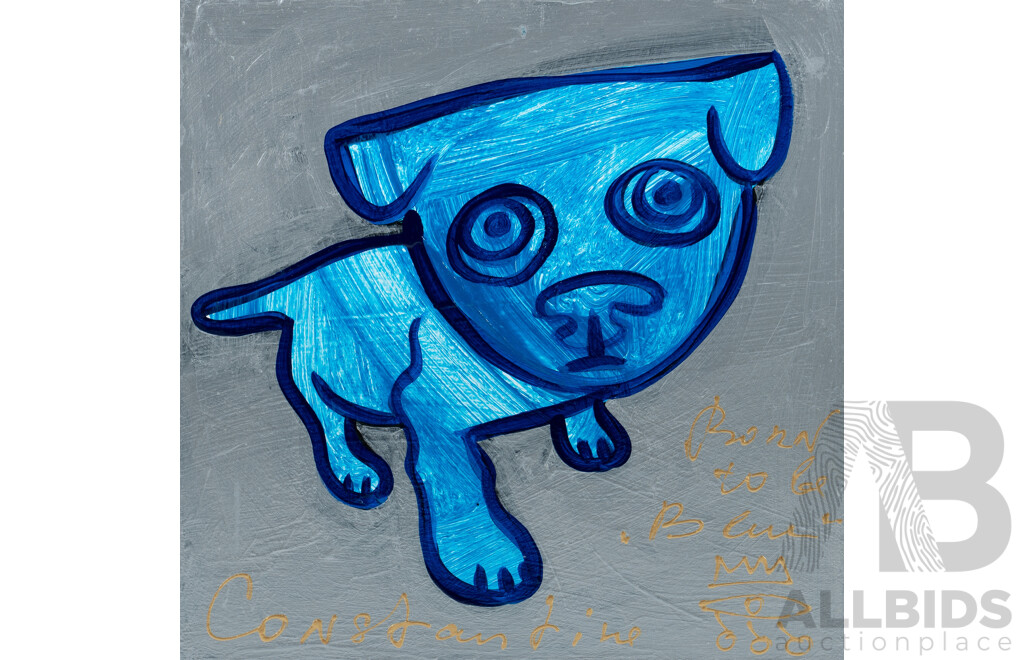 POPOV, Constantine (Swiss/Australian b.1962) 'Born to be Blue,' 2022. Acrylic on Board 