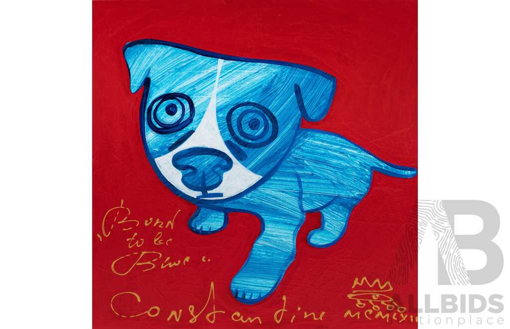 POPOV, Constantine (Swiss/Australian b.1962) 'Born to be Blue,' 2022. Acrylic on Board 