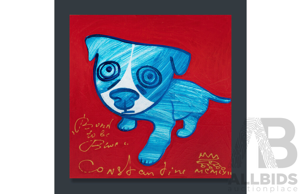 POPOV, Constantine (Swiss/Australian b.1962) 'Born to be Blue,' 2022. Acrylic on Board 