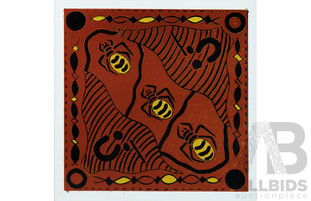 Aboriginal School (3) Screen Prints, Central Desert Motifs 