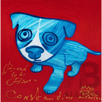 POPOV, Constantine (Swiss/Australian b.1962) 'Born to be Blue,' 2022. Acrylic on Board 