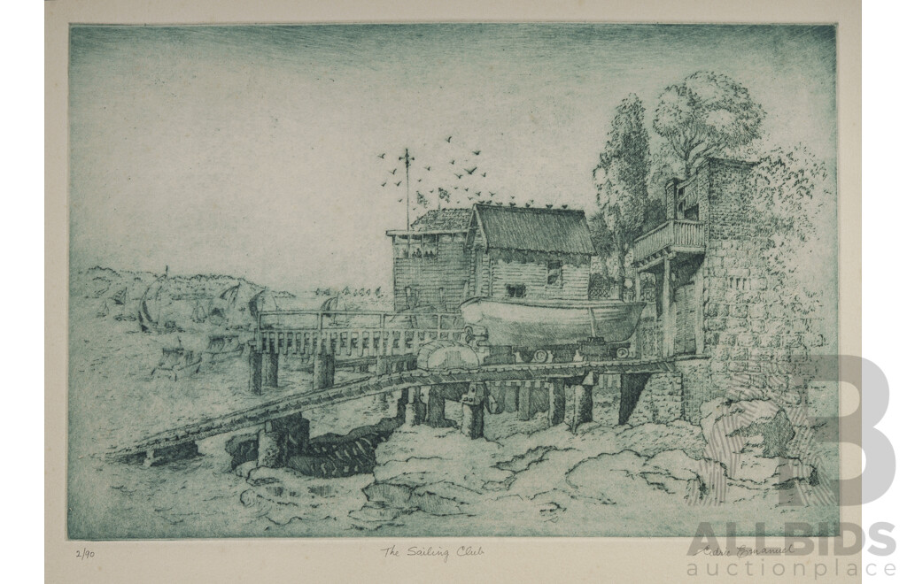 EMANUEL, Cedric (1906-1995) 'The Sailing Club' Etching 2/90 