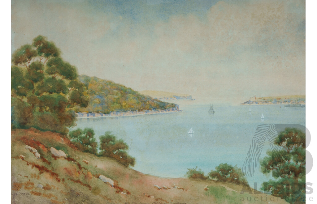PERROTT, Hyde (c.1880-1935) 'Sydney Heads from Clifton Gardens' W/Clr 