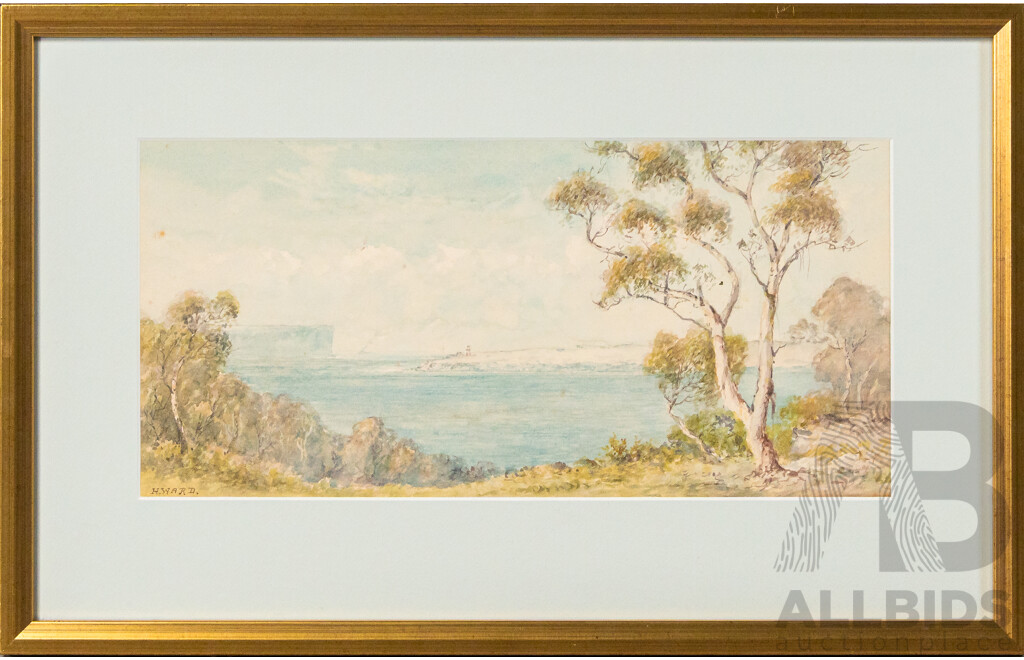 H.Ward (20th Century), Sydney Heads, Original Watercolour, 32 x 50 cm (frame)