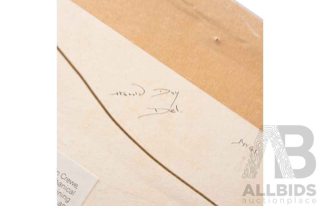 Harold Day, (20th Century, British, 1924-1988), Sydney Harbour, Original Gouache on Brown Paper, 32 x 38 cm (frame)