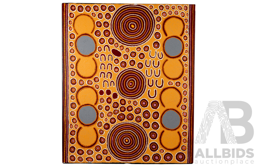 NAMPIJINPA, Joy Maxwell (Aboriginal b.1960) 'Secret Women's Business,' 2016. Acrylic on Linen 