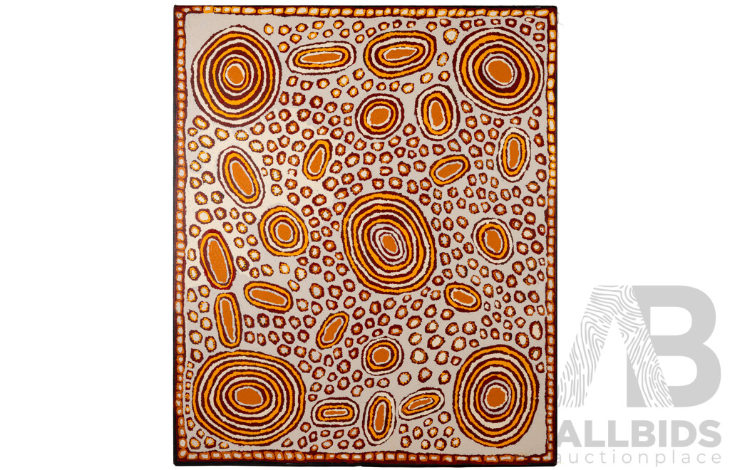 NAPARRULA, Tatalia (Aboriginal b.1957) 'Women Ceremonies at Desert Bore,' 2016. Acrylic on Linen 