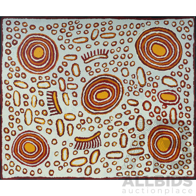 NAPARRULA, Tatalia (Aboriginal b.1957) 'Women Ceremonies at Desert Bore,' 2016. Acrylic on Linen 