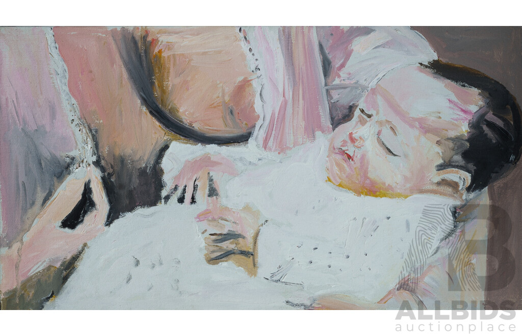 JOHNSON, Tim (b.1947) (2) 'Two Babies (Two Parts)' 1978. Acrylic on Canvas (2) 