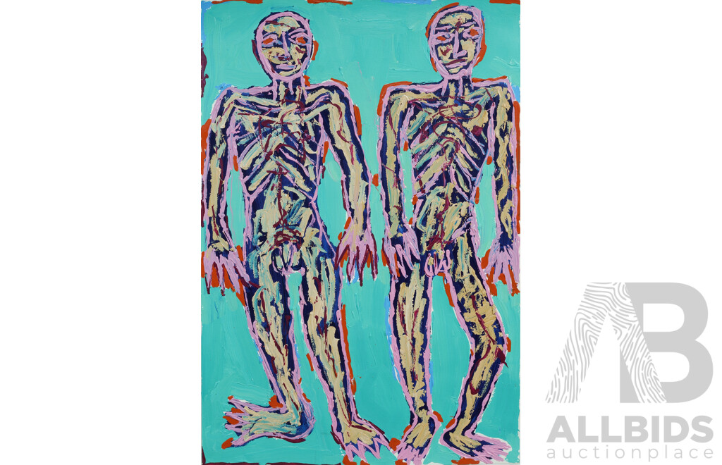 JUDD, Craig (b.1957) (3) 'Male Figures,' 1985; 'Bacchante III', 1987; and 'Bacchante IV,' 1987. Acrylic on Paper (3) 