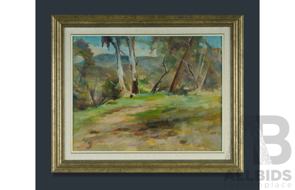 SMITH, Joshua (1905-1995) 'A Windy Hill, South Australia,' late 1980s. Oil on Card 