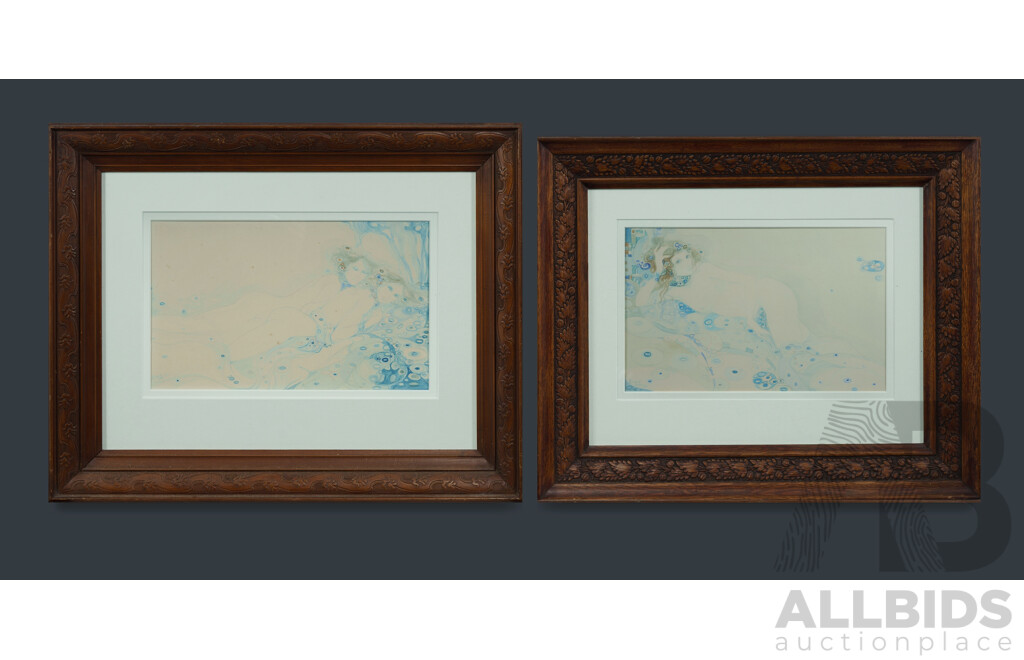 OTTO, Barry (b.1941) (2) Reclining Nude, 1980, signed lower left (21.5x34.5cm); and Reclining Nudes, 1980, signed lower left (22x36.5cm) W/Clr (2)