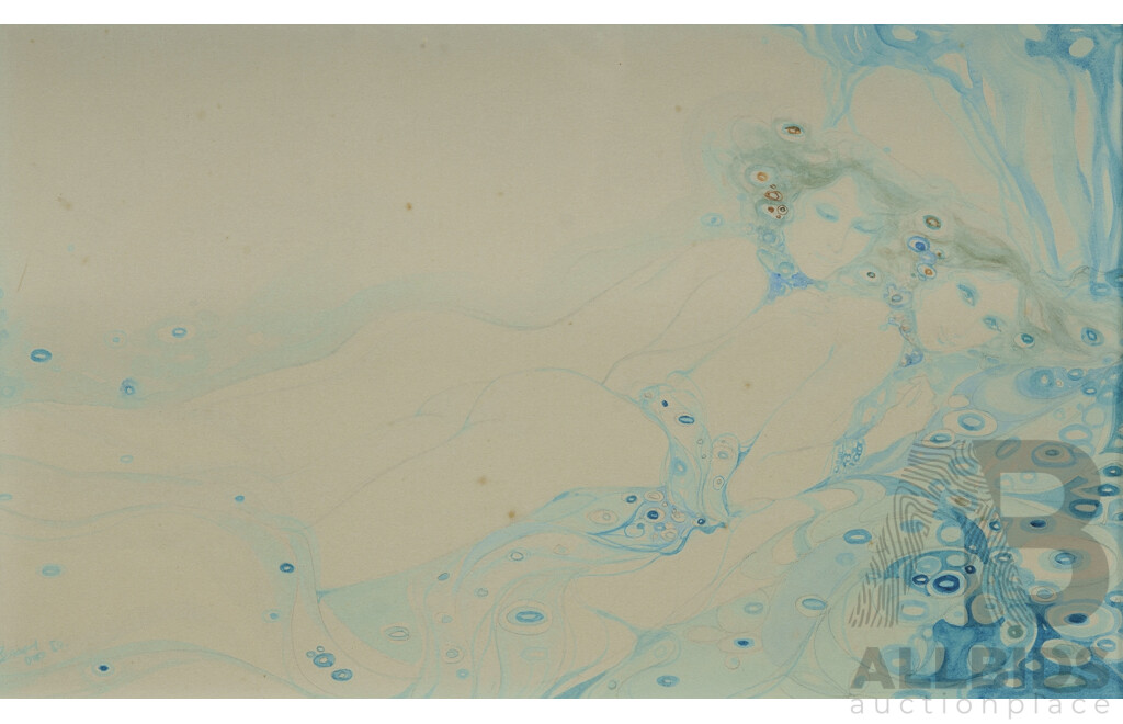 OTTO, Barry (b.1941) (2) Reclining Nude, 1980, signed lower left (21.5x34.5cm); and Reclining Nudes, 1980, signed lower left (22x36.5cm) W/Clr (2)