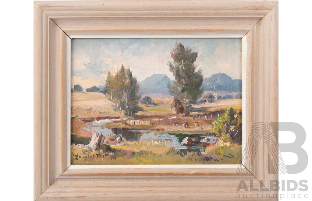 Douglas Pratt OBE (20th Century, Australian, 1900-1972), On the Dartbrook Near Scone (1970), Oil on Board, 23 x 28 cm (frame)