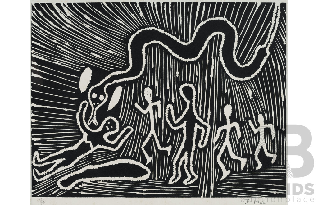 PIKE, Jimmy Kurtnu (Aboriginal 1940-2002) 'Ngalyawiltirr,' 1985. S/Print 13/75 