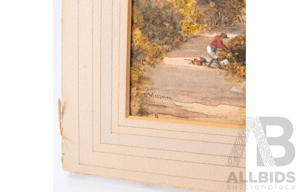 David Mossman, (19th Century, British, 1825-1901), on the Thames Near Eton, Wonderful Original Vintage Watercolour, 17.5 x 25 cm (image)