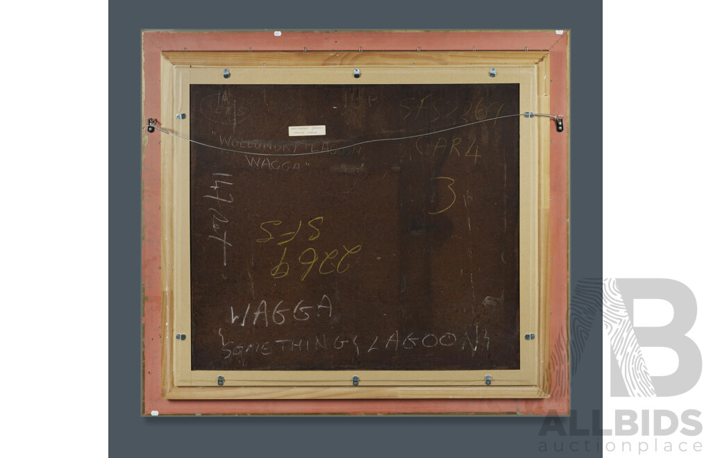 PRATT, Douglas (1900-1972) 'Wollundry Lagoon, Wagga Wagga' Oil on Canvas on Board 