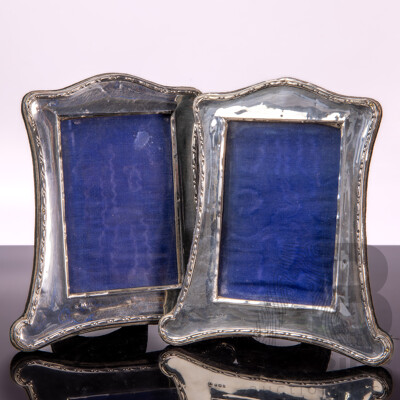 Wonderful Pair Antique Picture Frames with Sterling Silver Surrounds, Birmingham 1909, William Neale