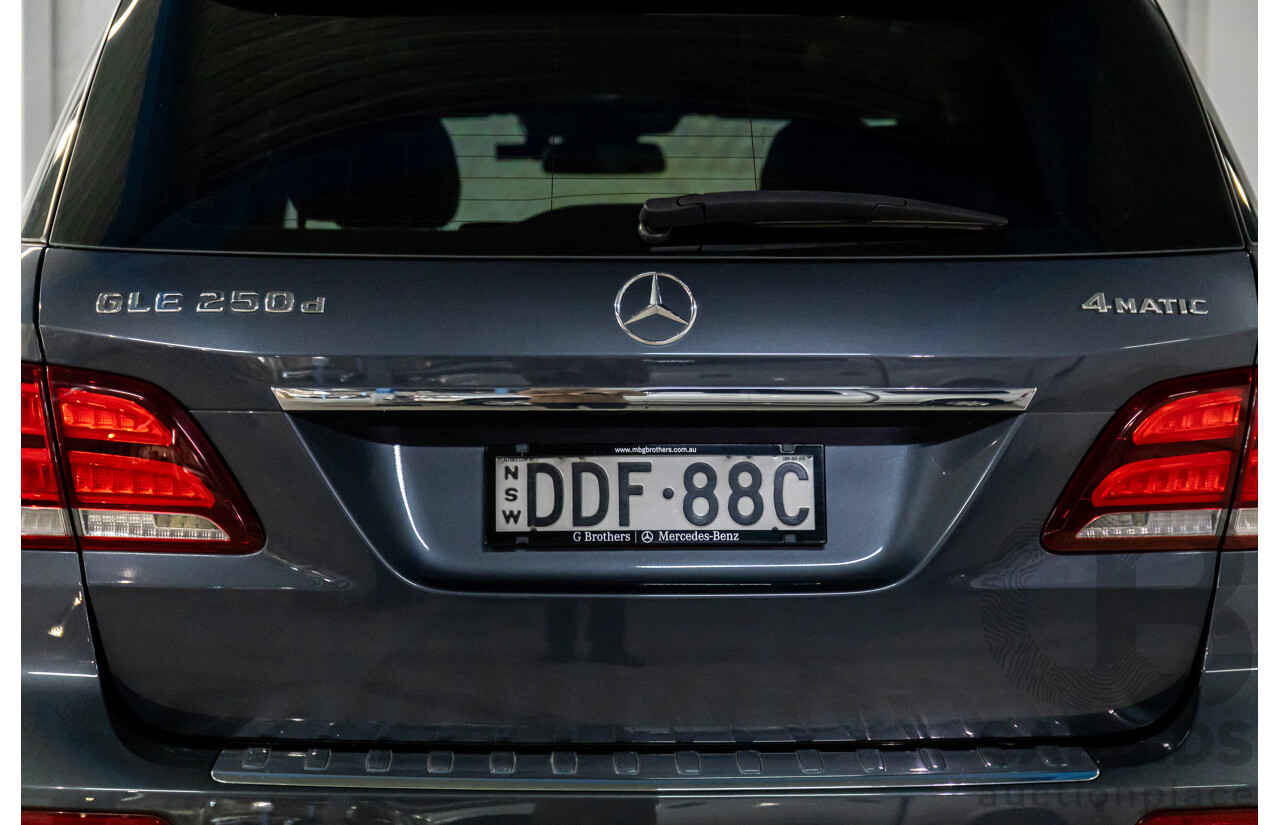 02/2016 Mercedes-Benz GLE 250d 4MATIC (AWD) 166 MY16 4d Wagon Tenorite Grey Metallic Turbo Diesel 2.1L