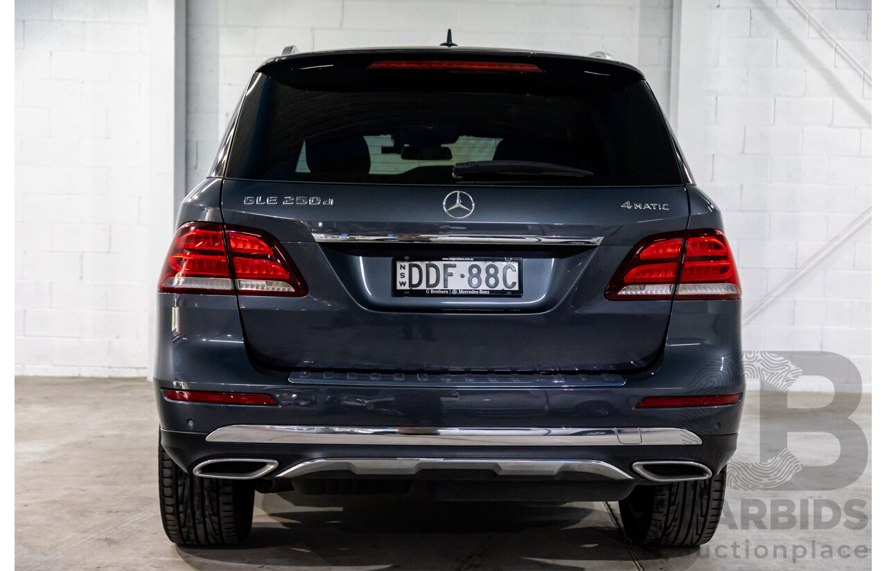 02/2016 Mercedes-Benz GLE 250d 4MATIC (AWD) 166 MY16 4d Wagon Tenorite Grey Metallic Turbo Diesel 2.1L