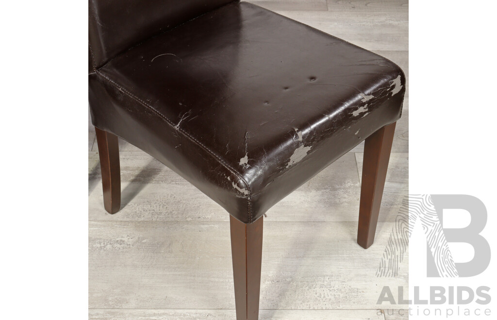 Large Timber Dining Table with 12 Leatherette Chairs