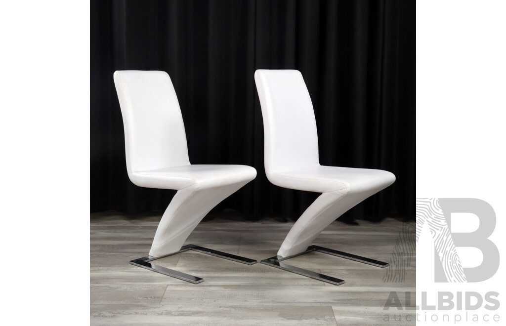 Pair of Modern Leather Dining Chairs