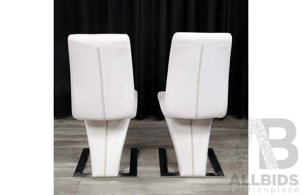 Pair of Modern Leather Dining Chairs
