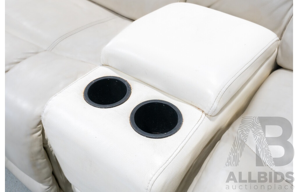 Large White Leather Seven Piece Corner Lounge by Cheers Furniture