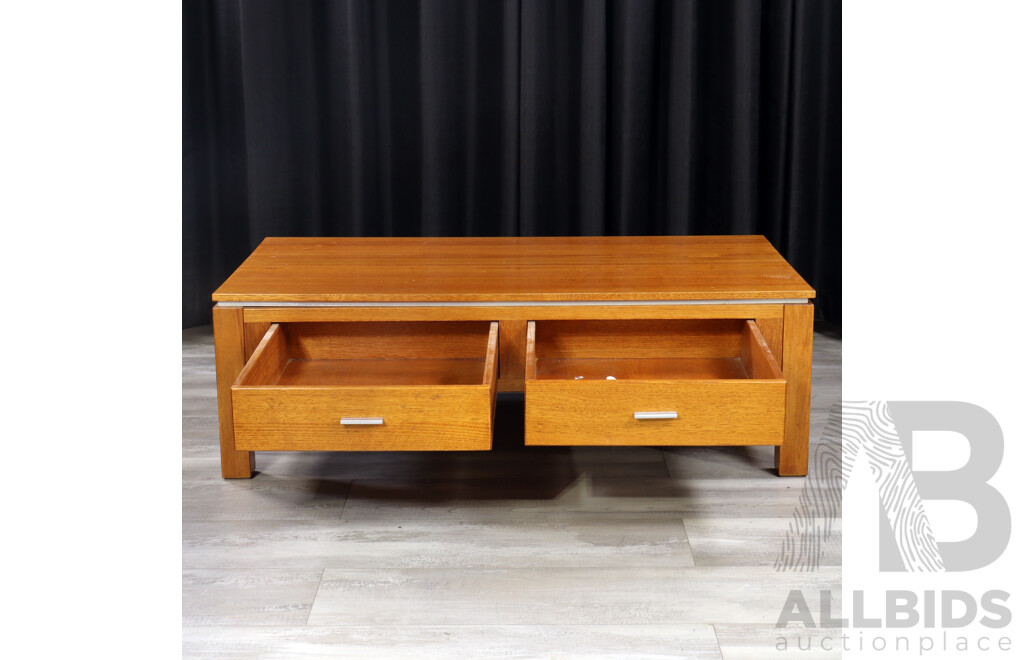 Modern Timber Two Drawer Coffee Table