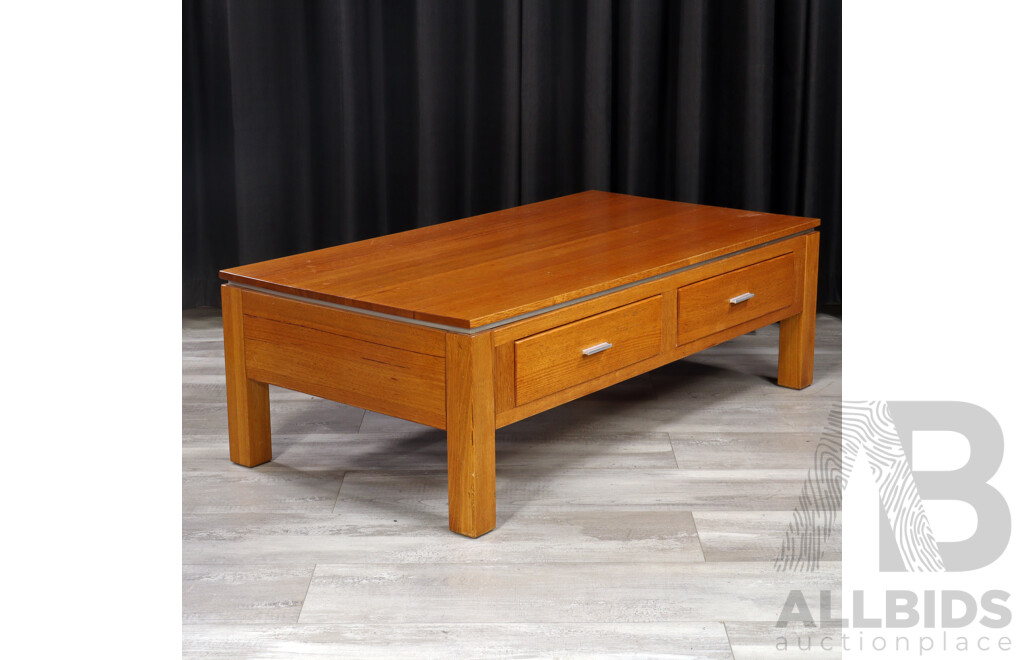 Modern Timber Two Drawer Coffee Table