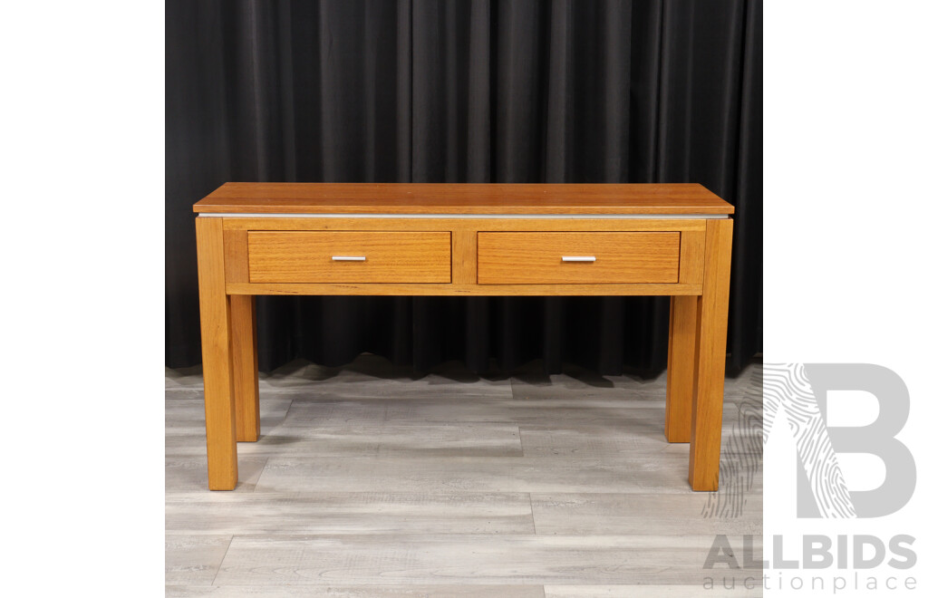 Modern Timber Two Drawer Hall Table