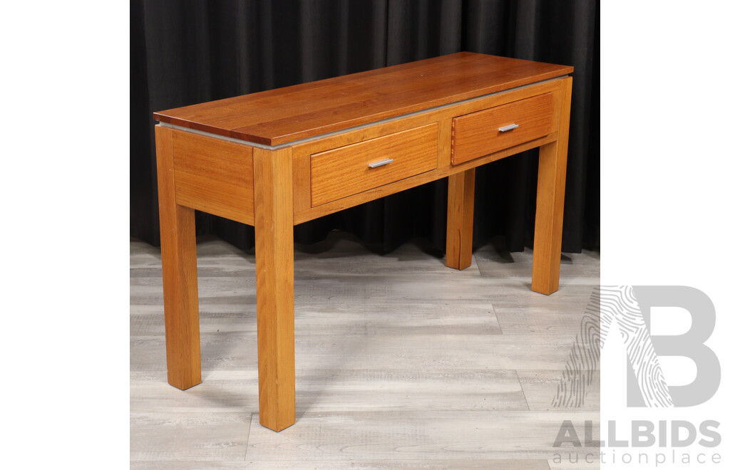 Modern Timber Two Drawer Hall Table