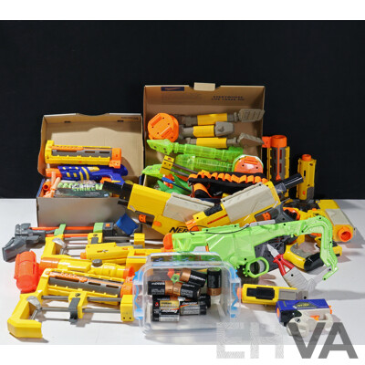 Large Collection Various Model Nerf Guns with Some Ammunition