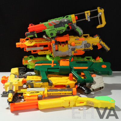 Large Collection Various Model Nerf Guns with Some Ammunition