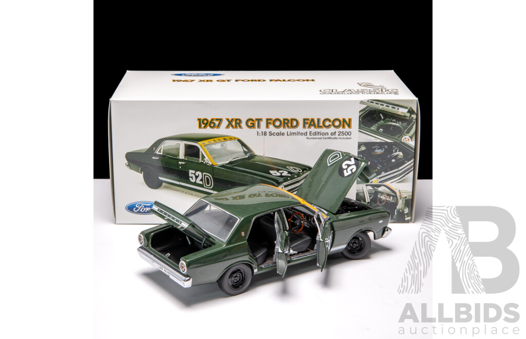 Classic Carlectables 1967 Ford XR GT Falcon Dark Green #52D - 1641/2500 1:18 Scale Model Car - COA Included
