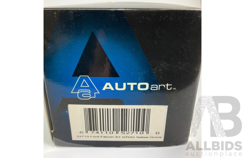 AUTOart Diecast 1971 XY Ford Falcon GTHO Phase Three, 5.8 Litre, Yellow Ochre - 1:43 Scale, COA Included