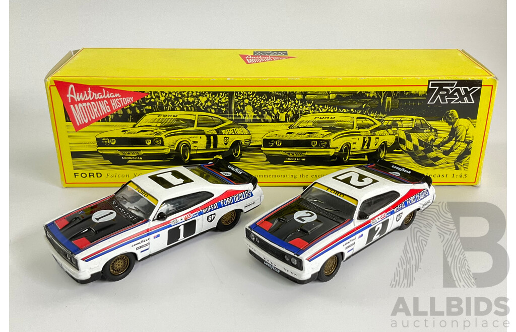 Trax Diecast 1977 XC Ford Falcons Commemorative Bathurst Finish, Allan Moffat and Colin Bond - 1:43 Scale